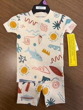 NWT - Carter's Child of Mine Toddler BEACH Pajama Set (12 months)